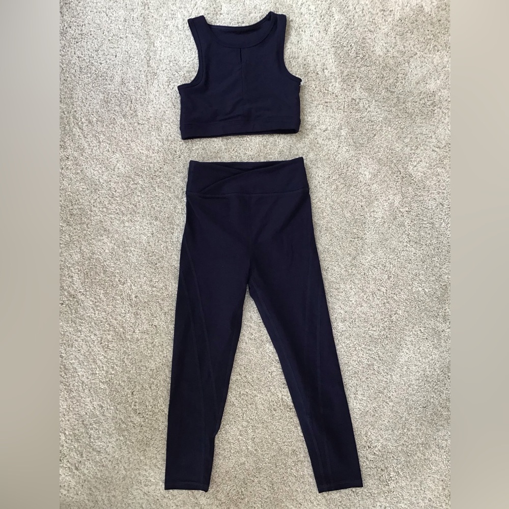 ZELLA Kids Elevate Sports Bra & Crossover Leggings Set | Blue | Size XS 5/6